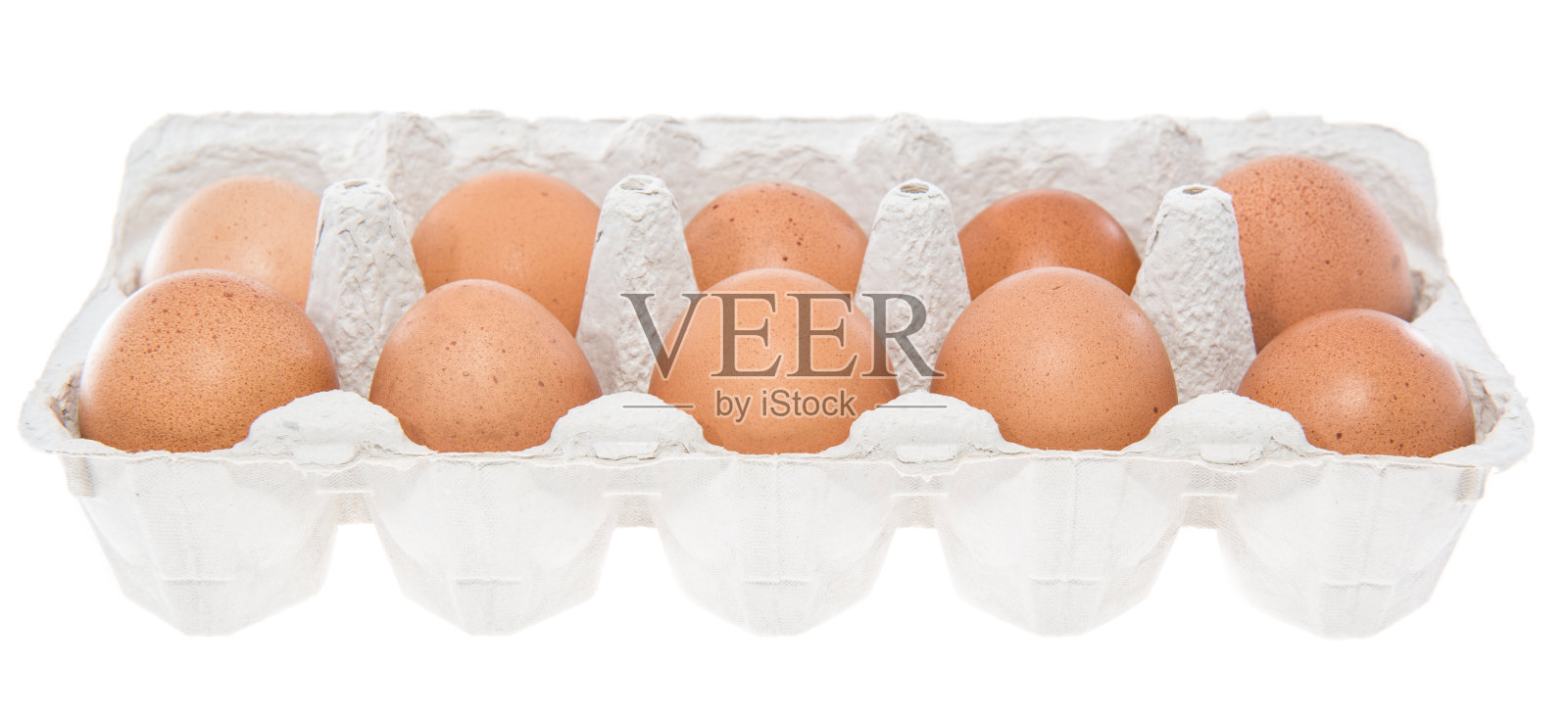 棕色的鸡蛋放在白色的盒子里照片摄影图片