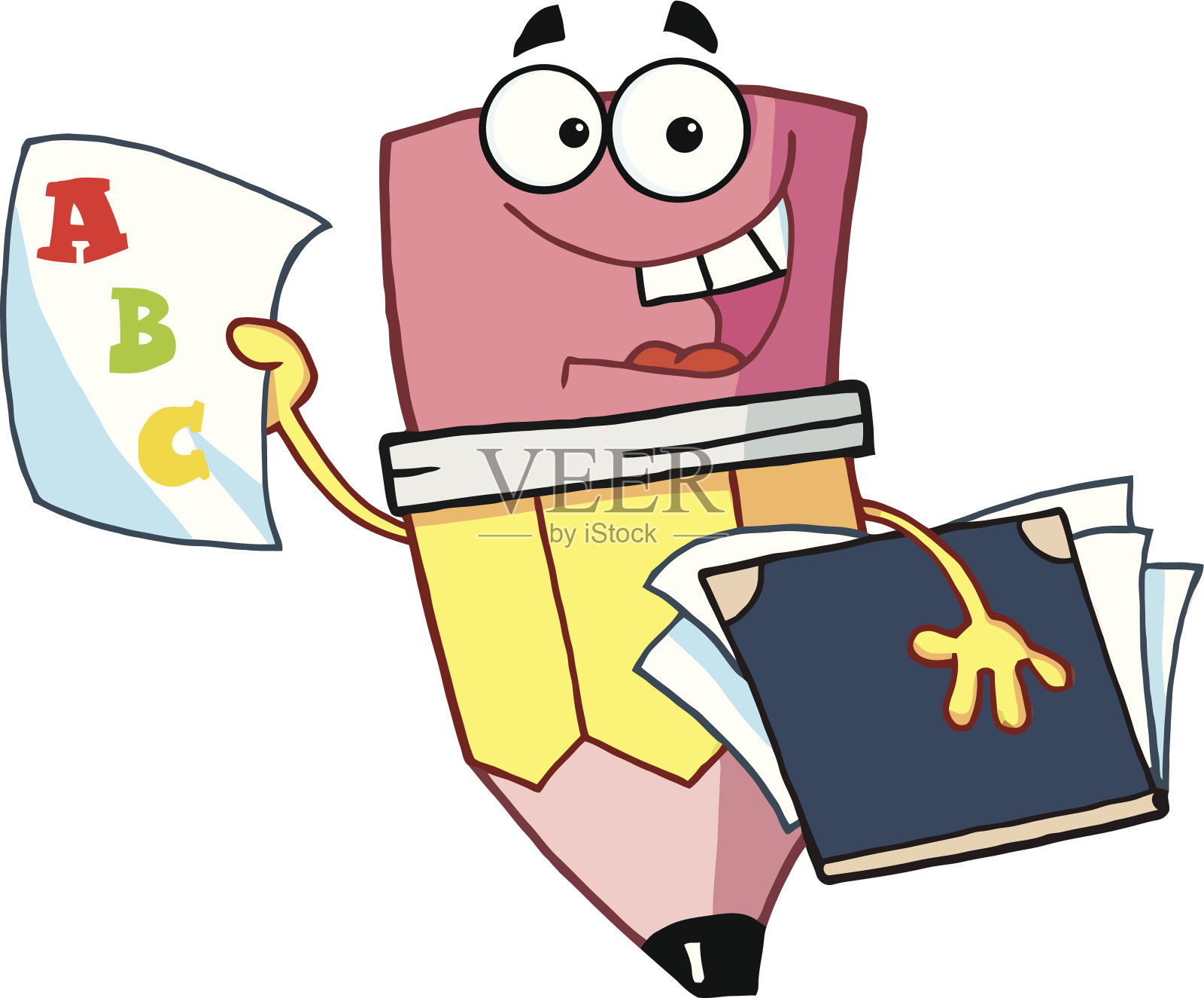 拿着文件夹的铅笔设计元素图片