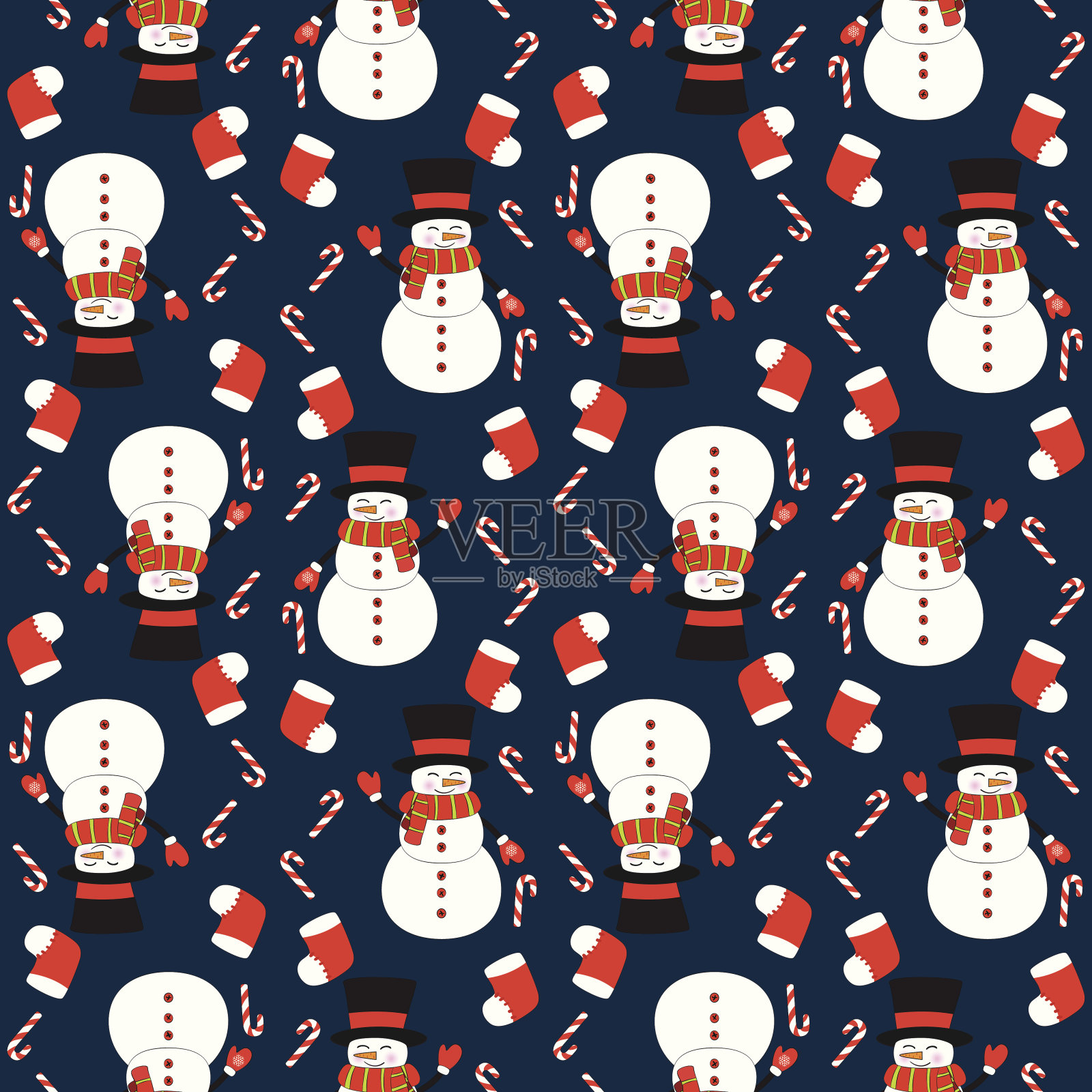 圣诞和新年的背景。无缝模式的节日设计。设计元素图片