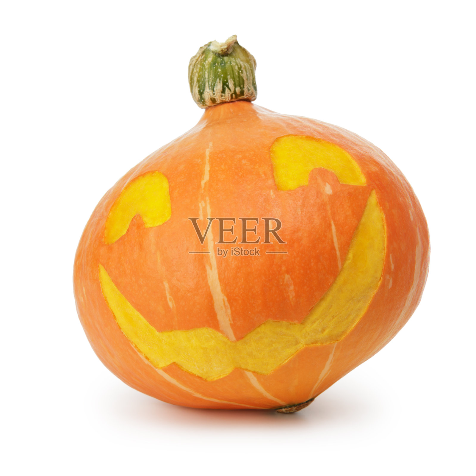 万圣节搞笑条纹南瓜照片摄影图片