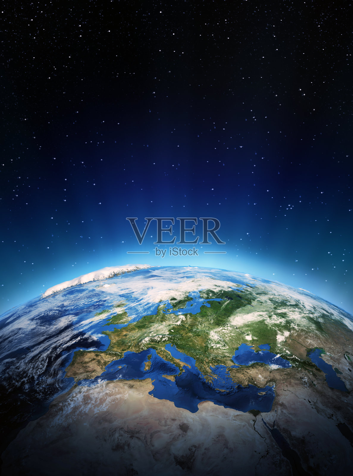 从太空看到的欧洲照片摄影图片