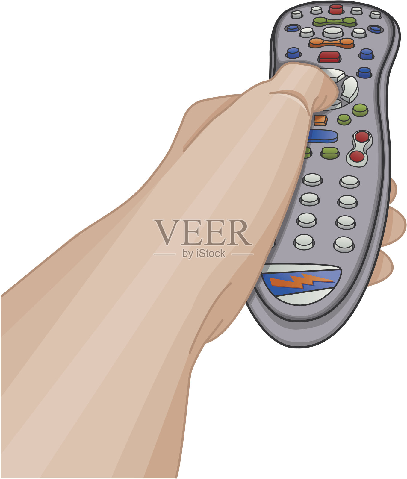 使用电视遥控器插画图片素材