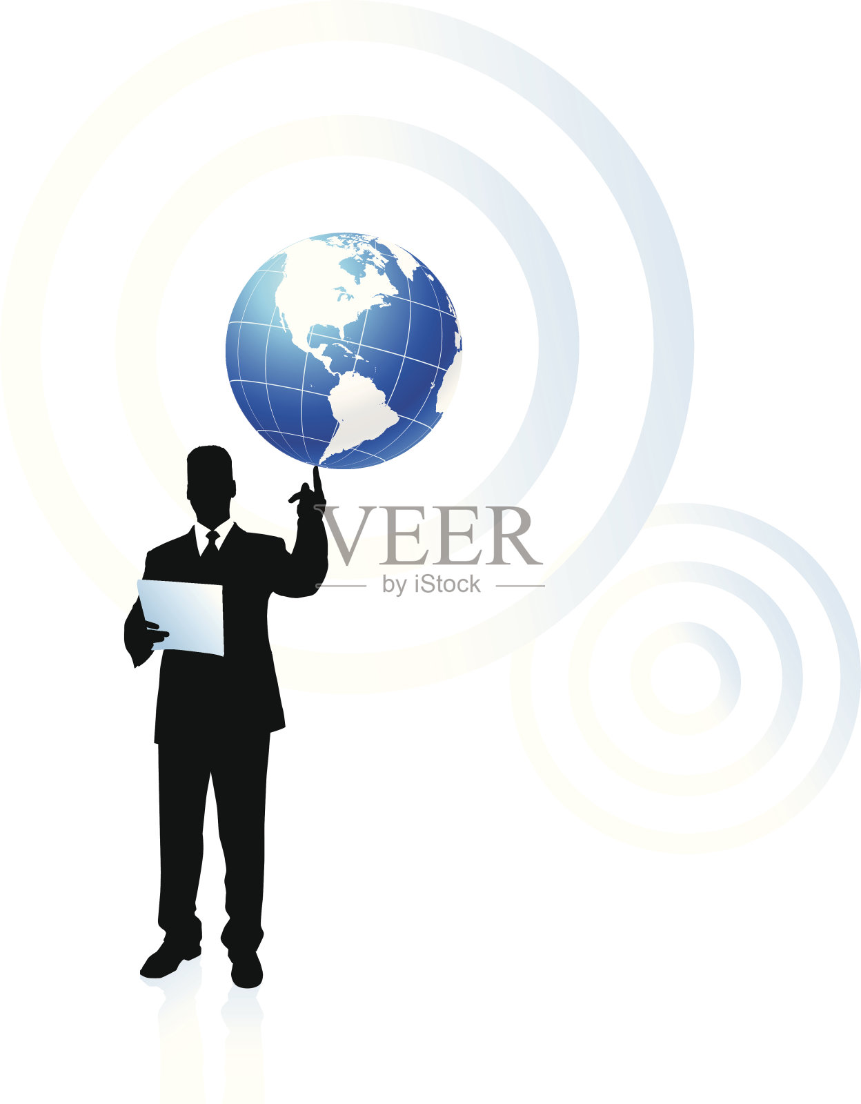 一个掌握世界的商人插画图片素材