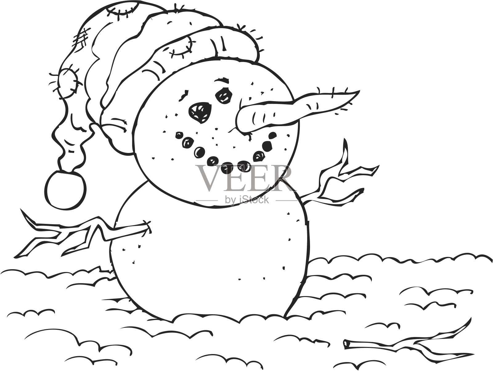 圣诞雪人卡通设计元素图片