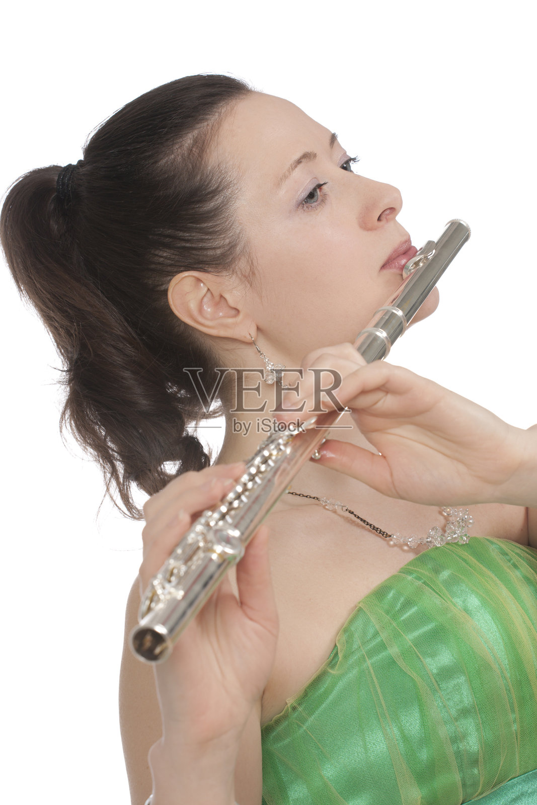 横笛吹奏者照片摄影图片