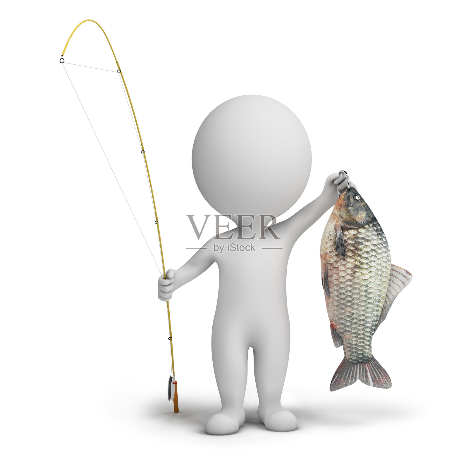3d小人-渔夫照片摄影图片