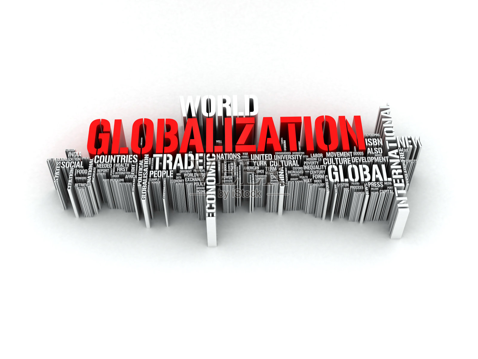 全球化3d单词拼贴照片摄影图片