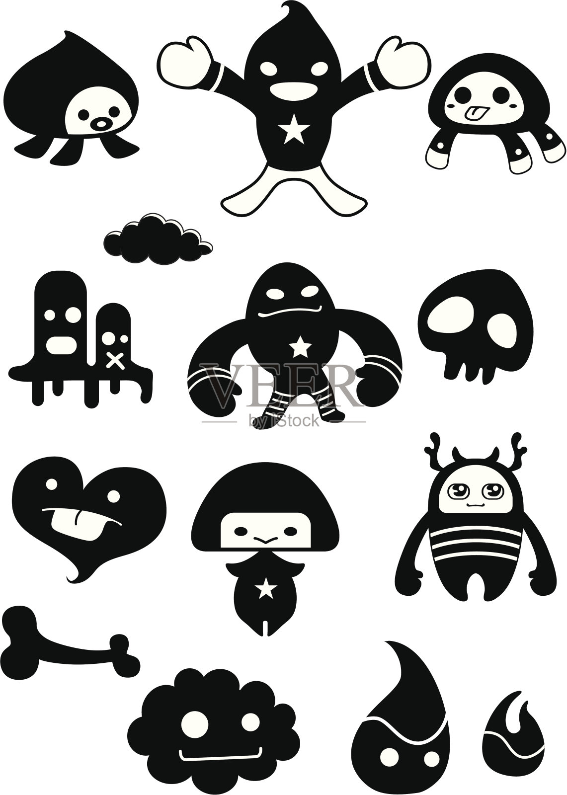 时髦的怪物插画图片素材