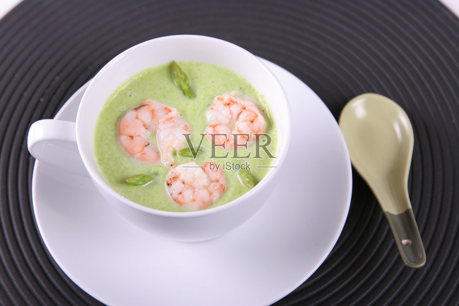 芦笋虾汤照片摄影图片