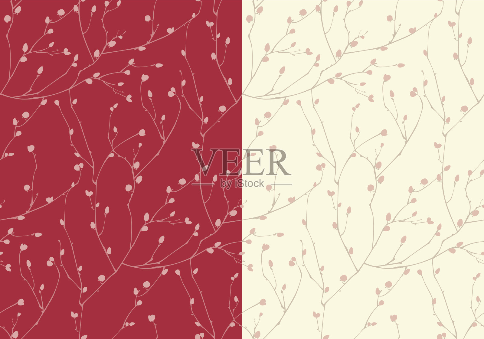 无缝花蕾图案插画图片素材