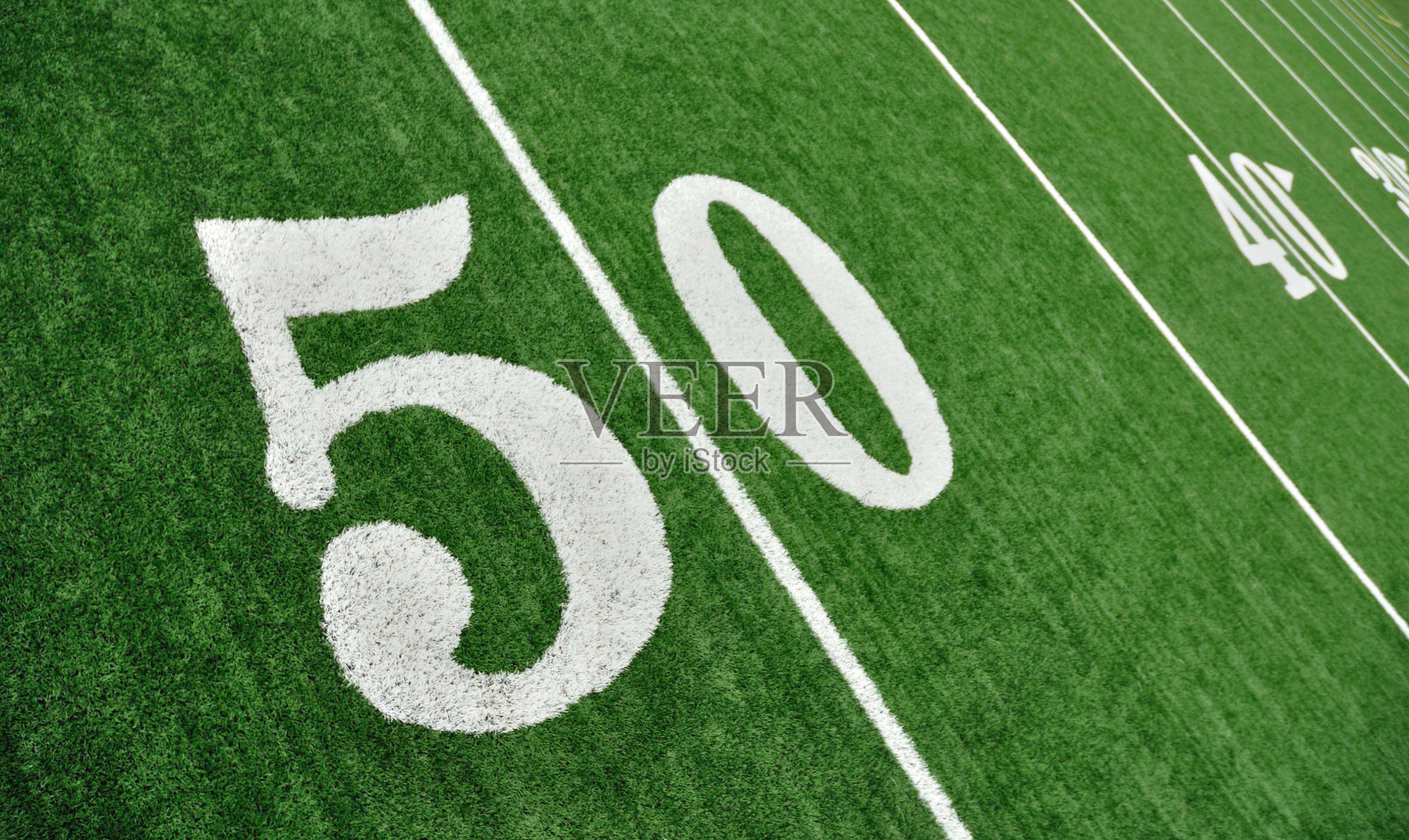 美国足球场五十码线的视图照片摄影图片