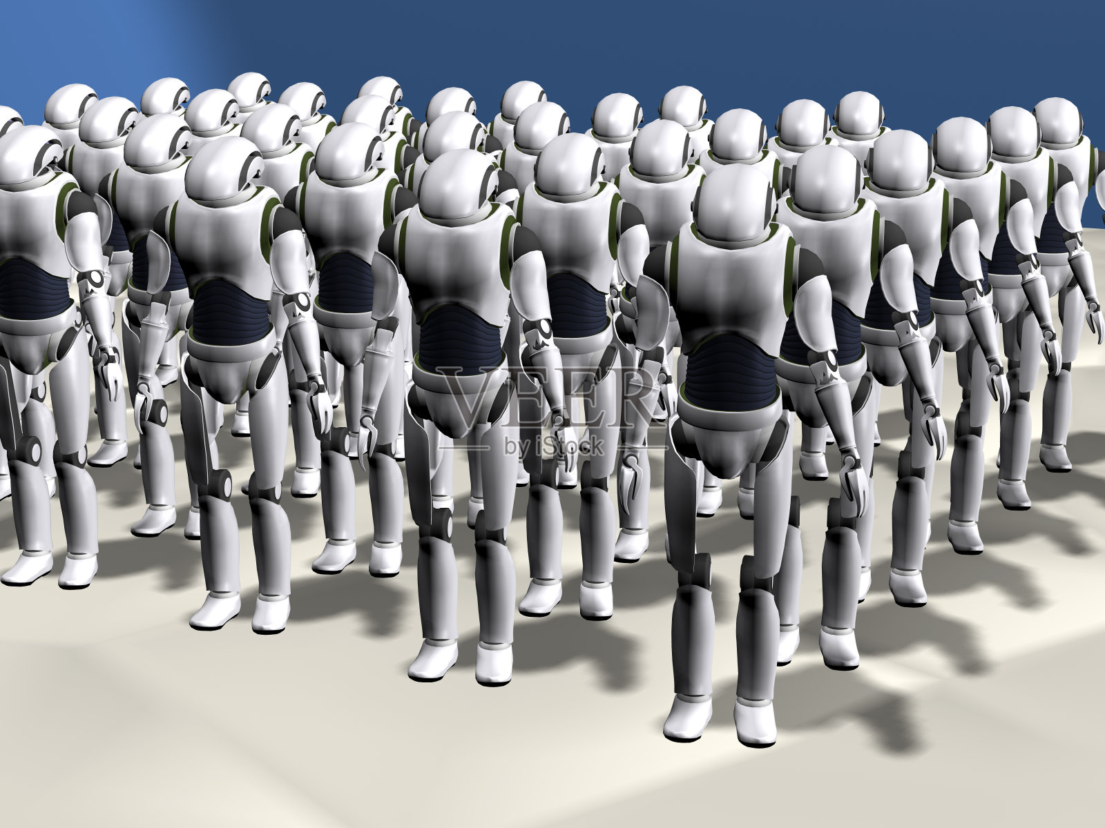 机器人军队插画图片素材