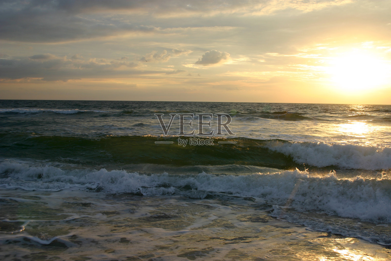 日落波照片摄影图片