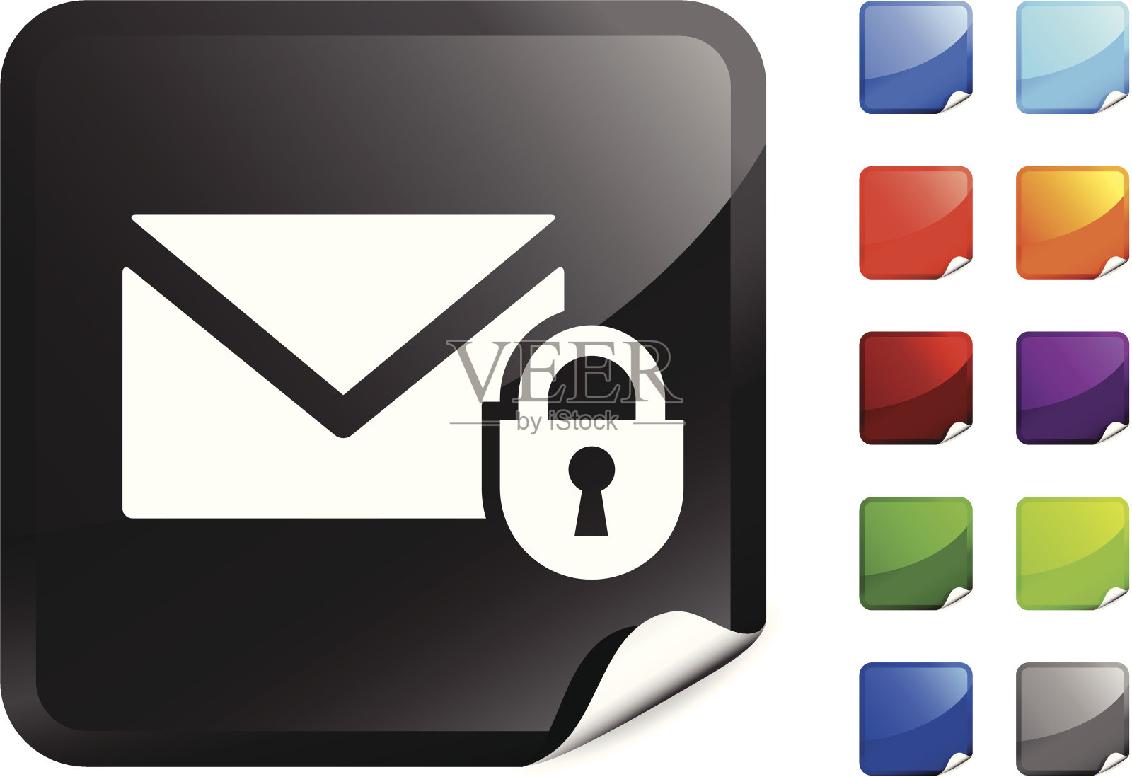 安全邮件互联网版权免费矢量艺术图标素材