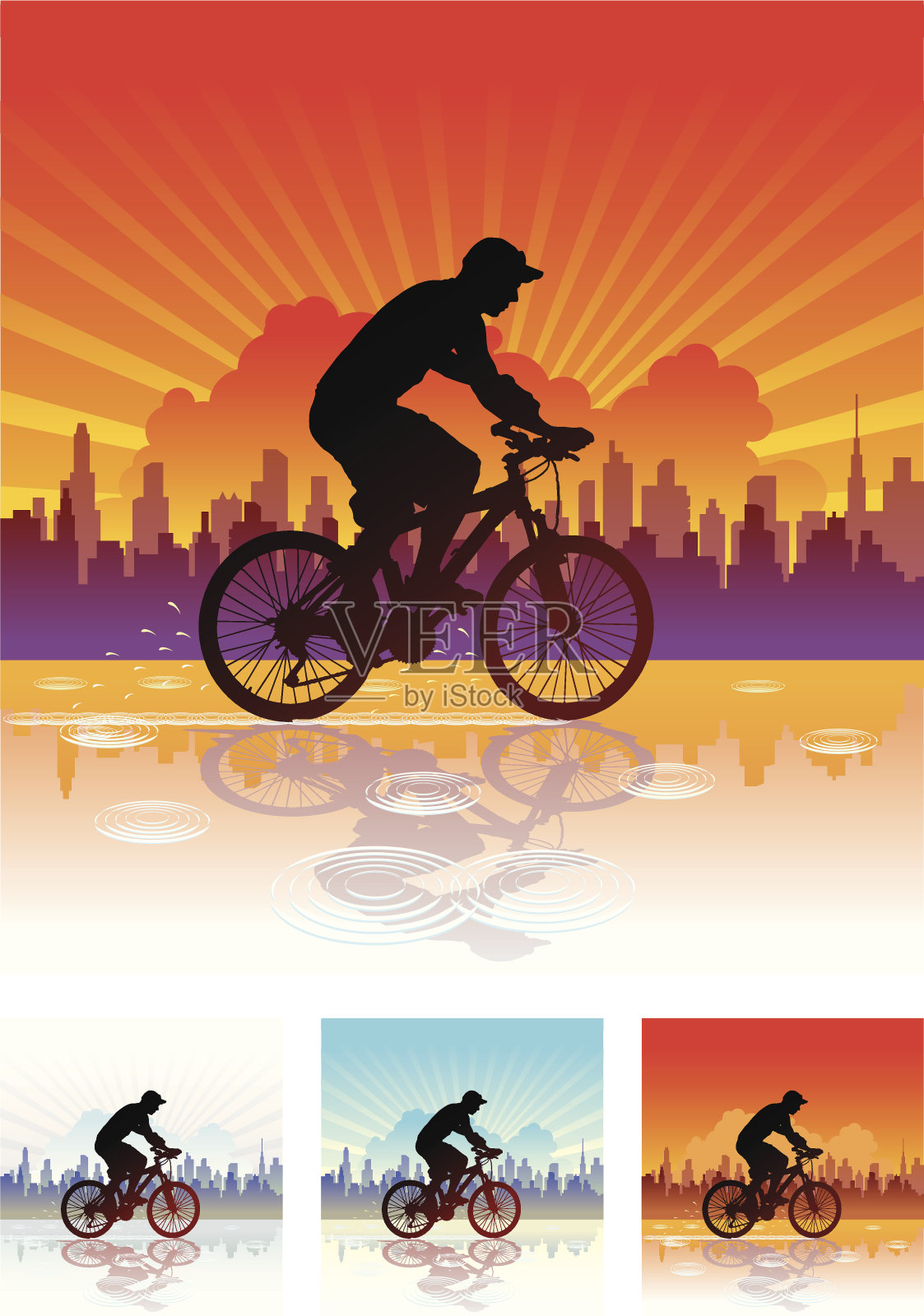 雨后骑插画图片素材