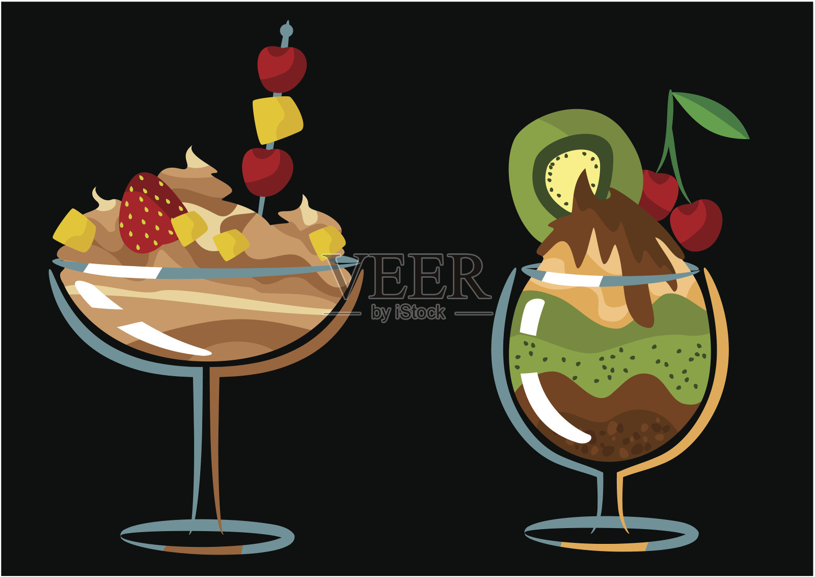 甜的甜点插画图片素材