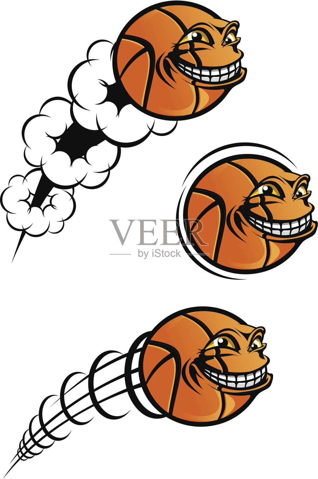 会飞的篮球插画图片素材