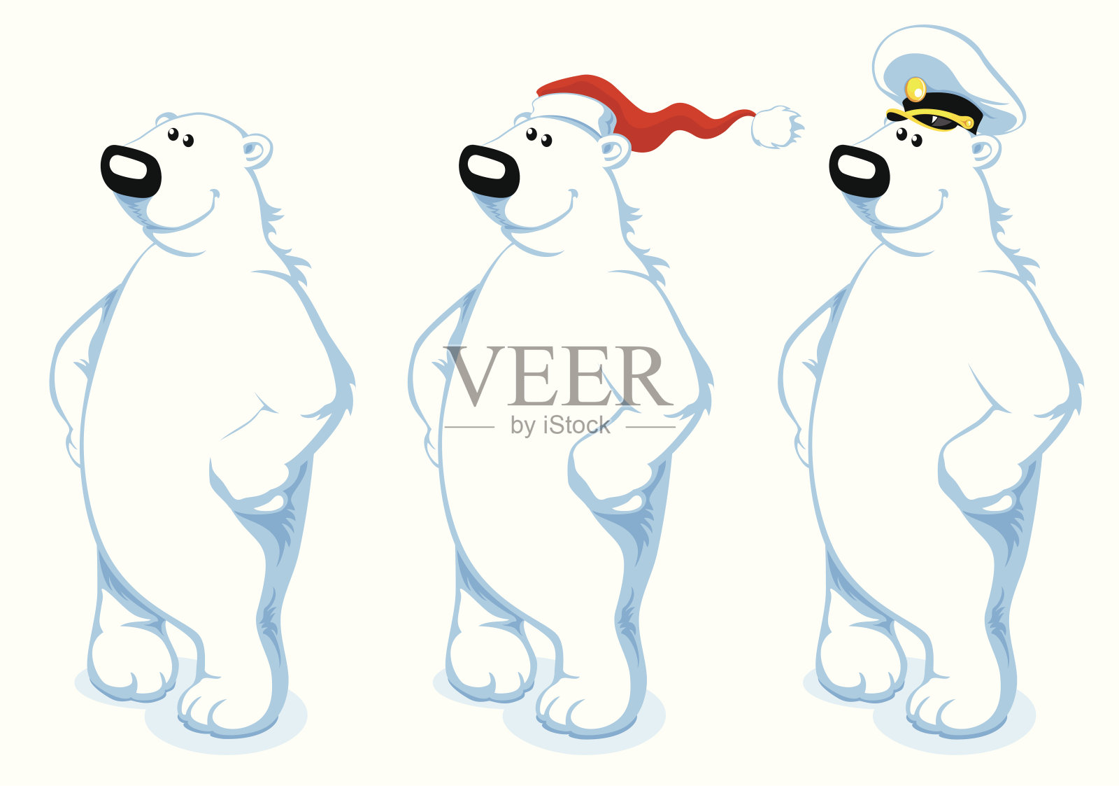 卡通北极熊插画图片素材