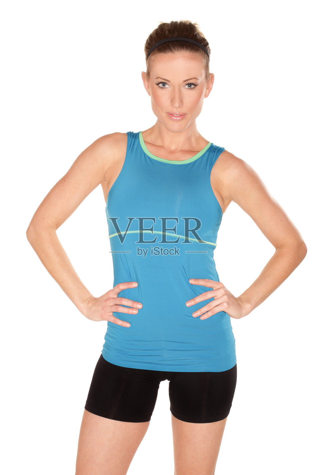 穿着健身服的美女肖像照片摄影图片