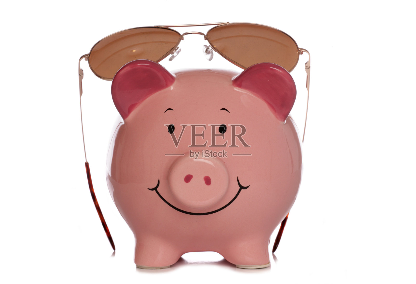 戴着墨镜的储蓄罐照片摄影图片