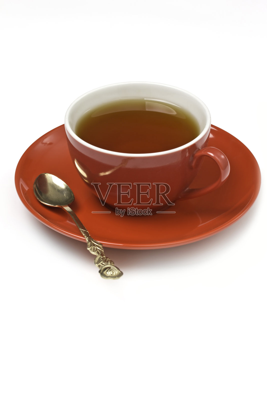 白色背景上的茶杯照片摄影图片