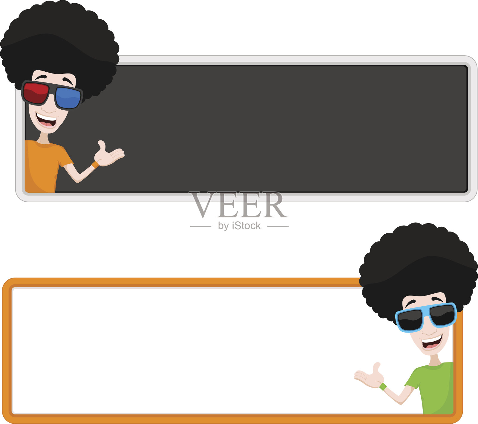 时髦的旗帜人物设计模板素材