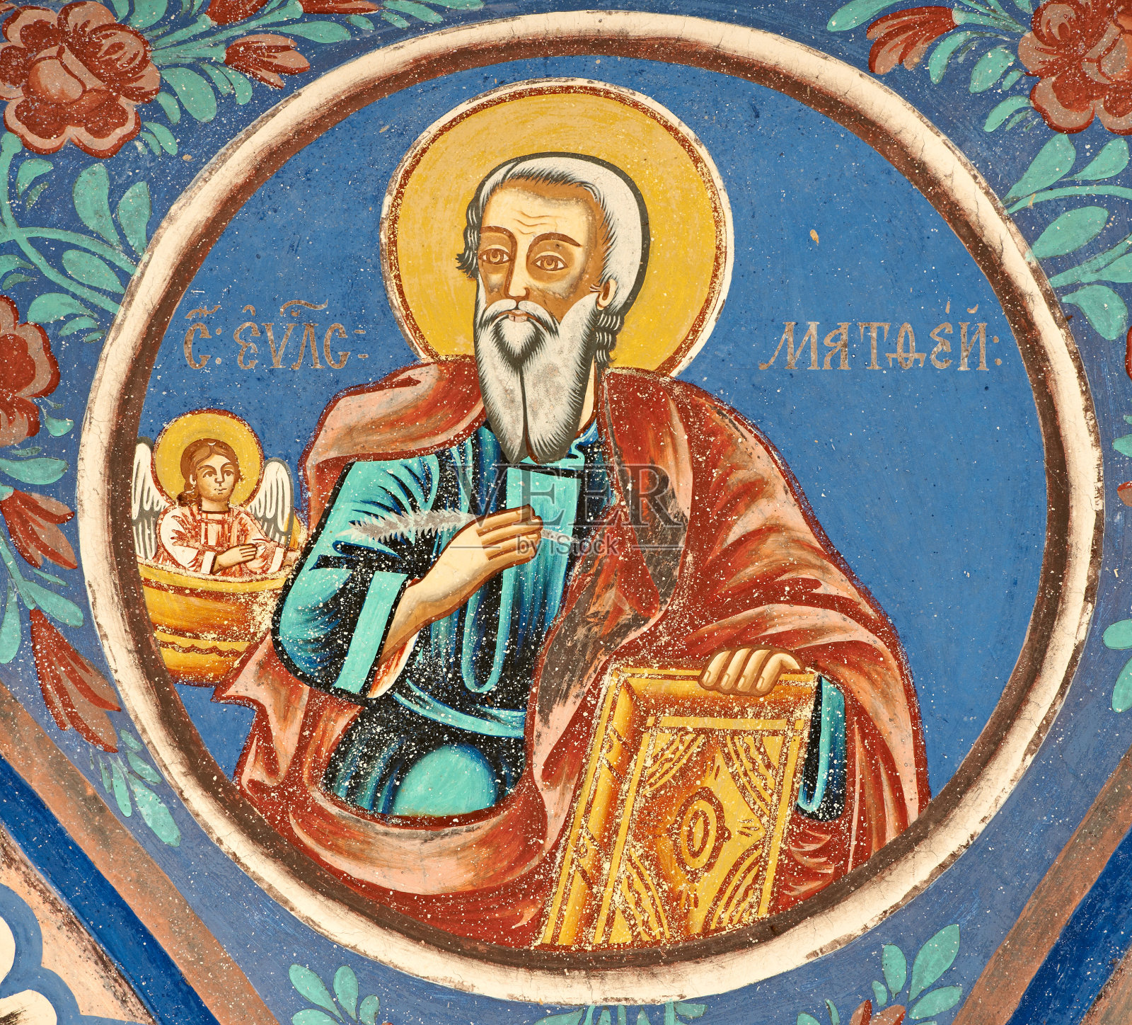 巴托舍沃修道院壁画的细节照片摄影图片