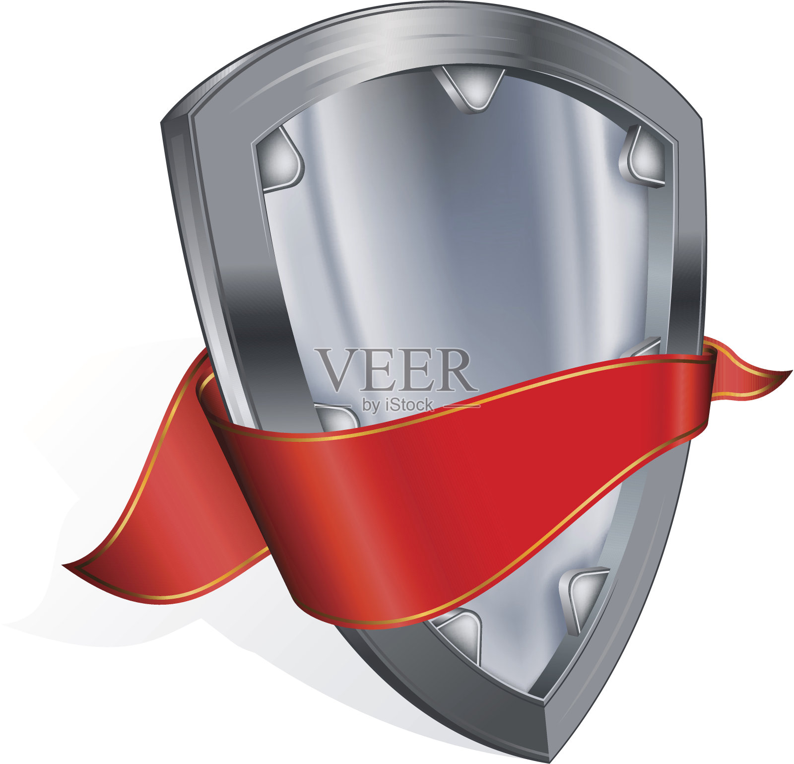 盾与丝带插画图片素材