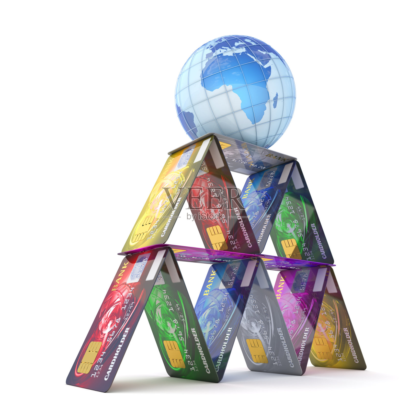 全球银行系统插画图片素材