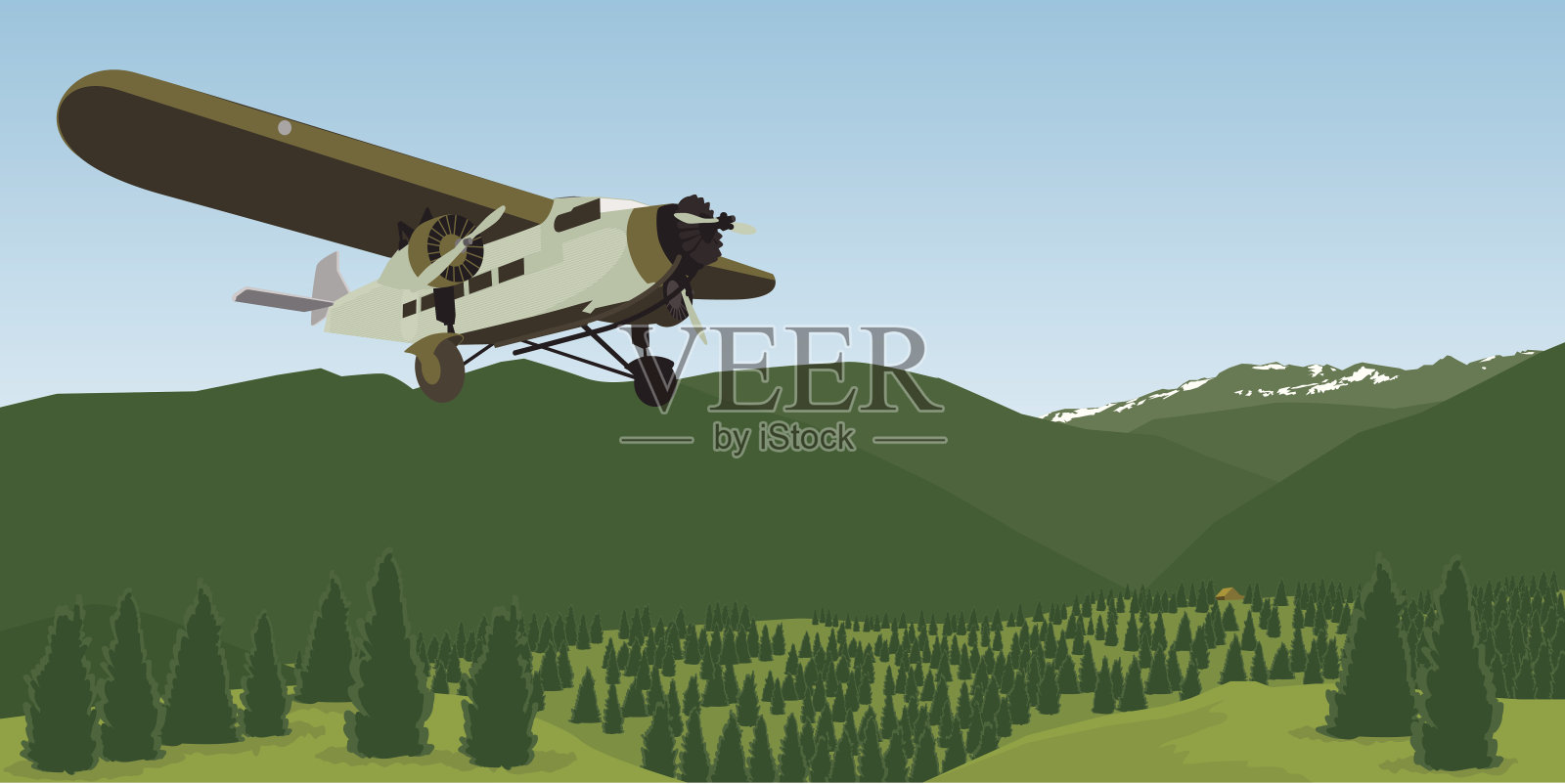 怀俄明山景观插画图片素材