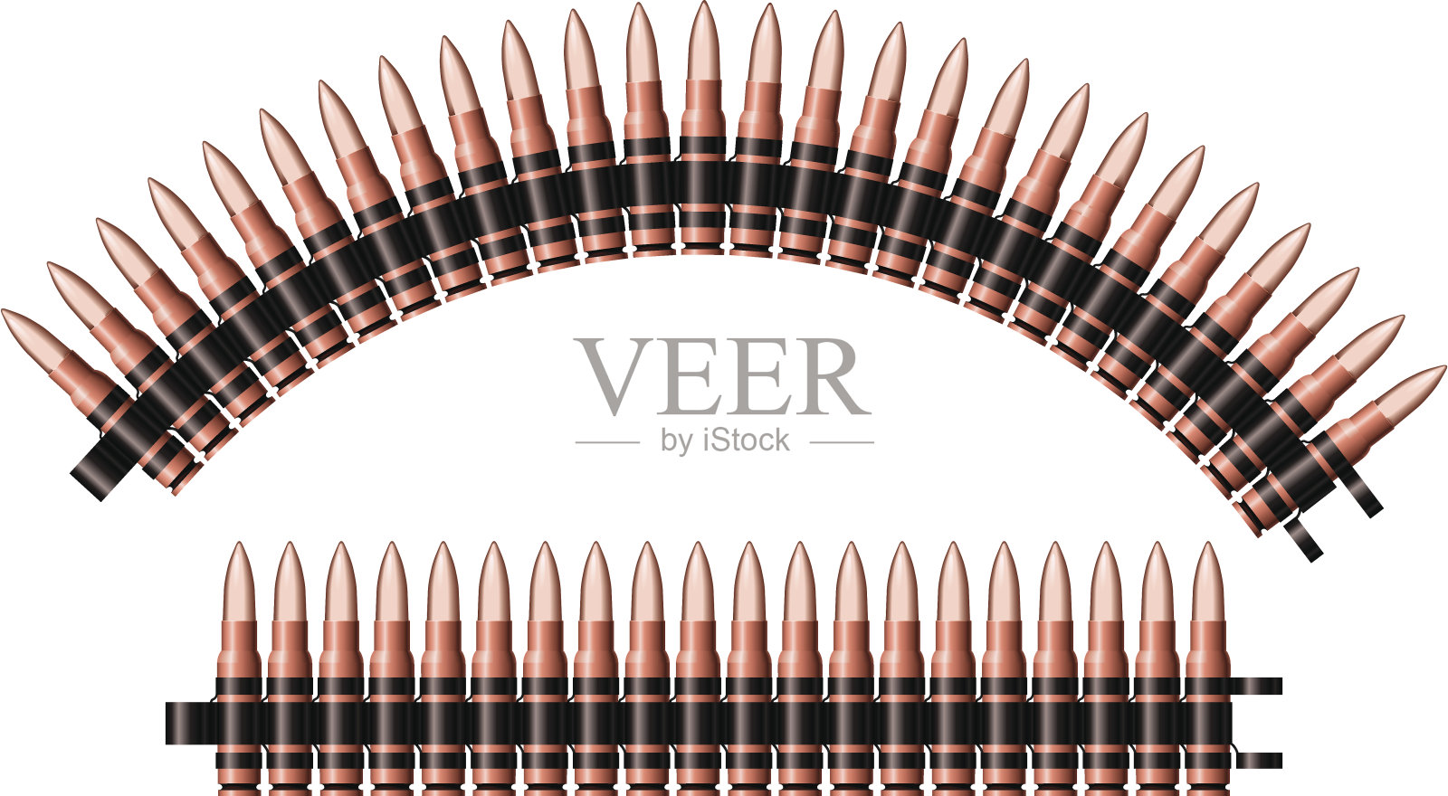 机关枪腰带插画图片素材