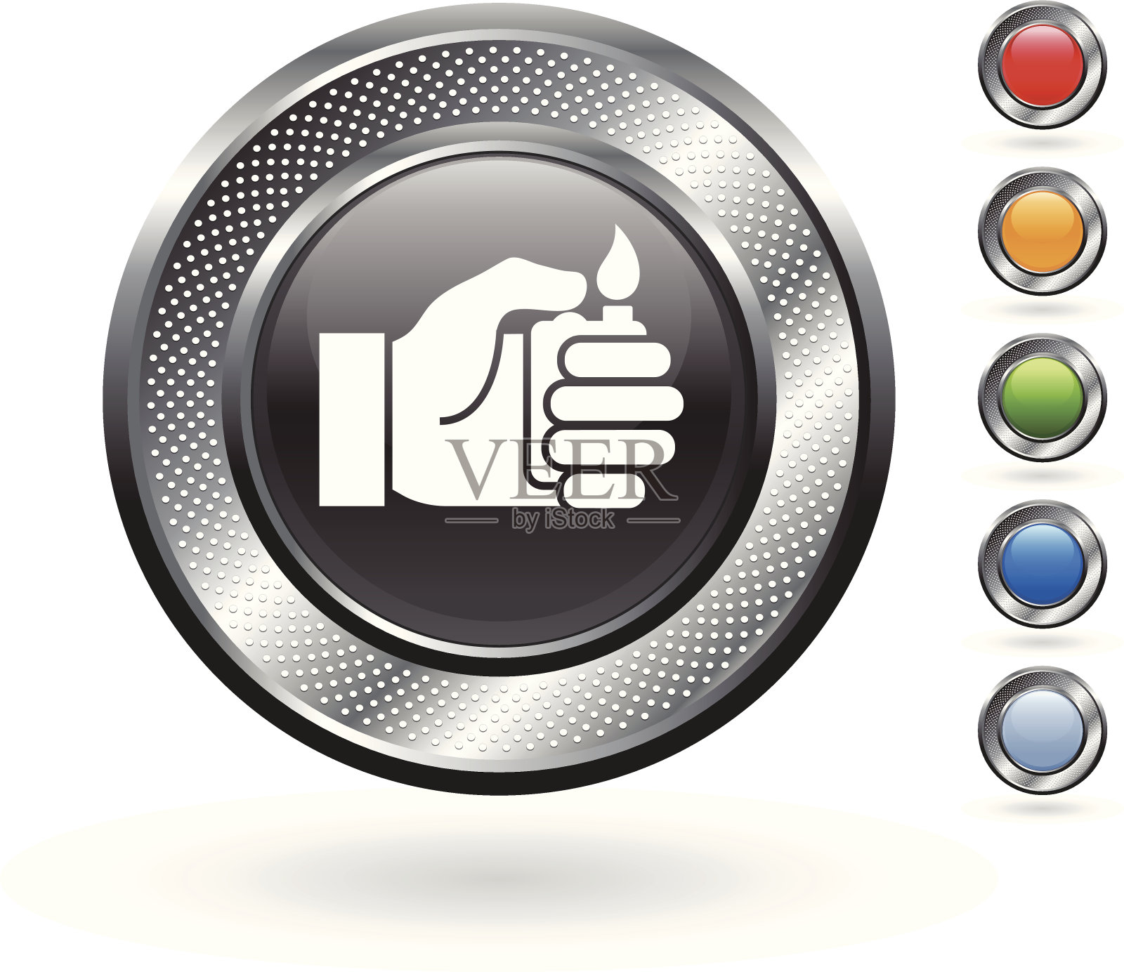 更轻的版权免费矢量艺术上的金属按钮设计元素图片