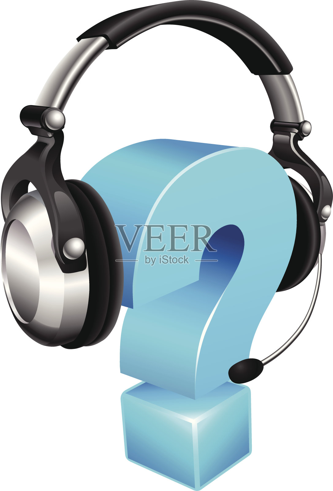 带问号耳机设计元素图片