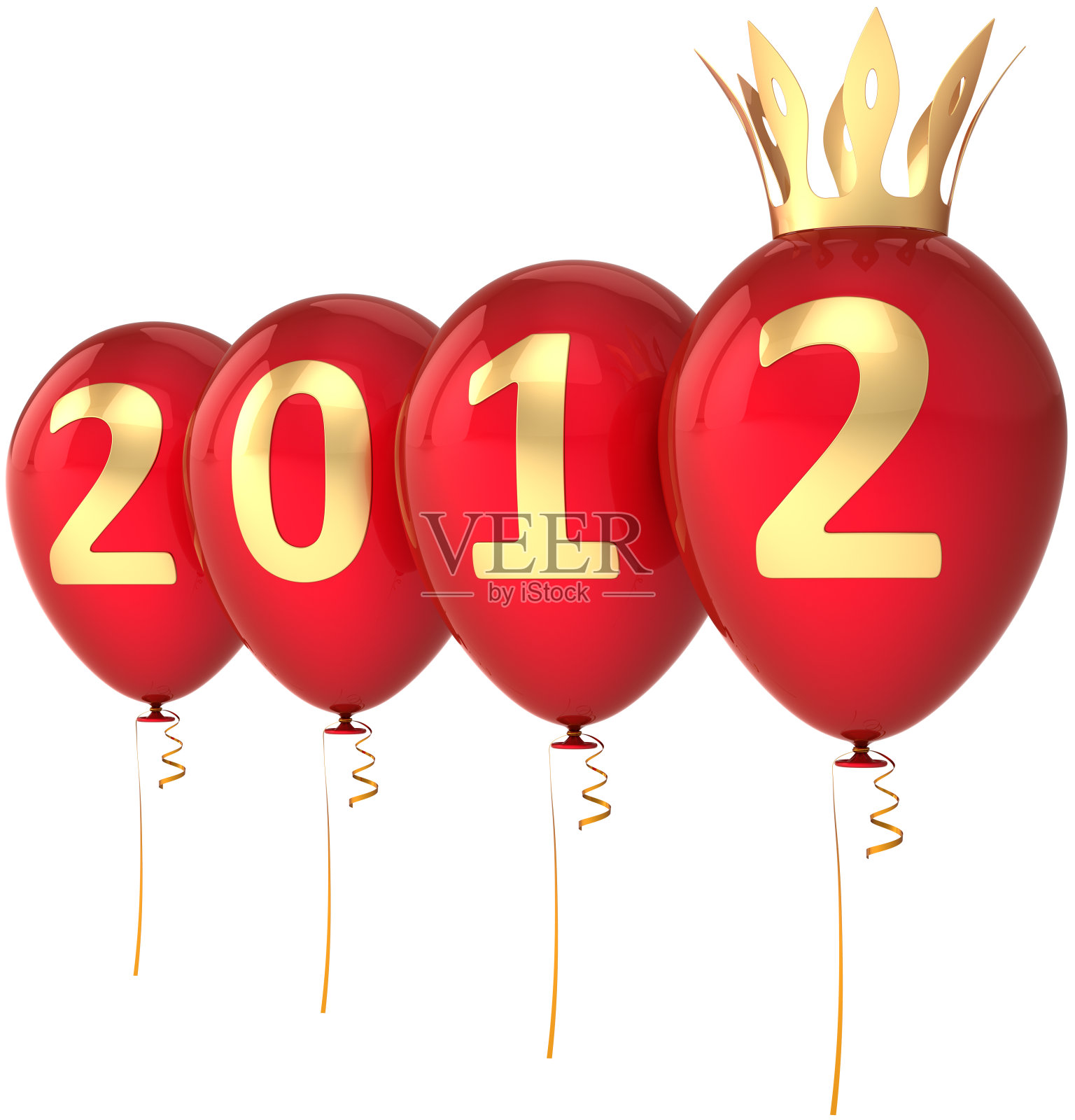 2012年新年派对气球装饰加冕设计元素图片