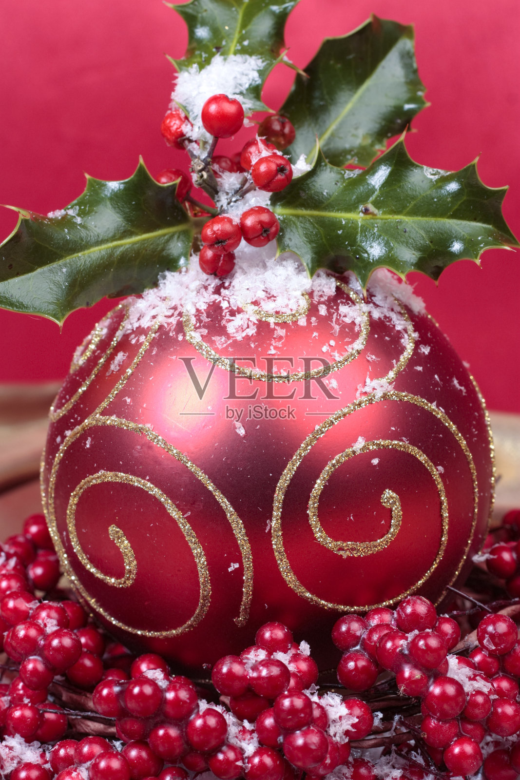 圣诞装饰品特写镜头照片摄影图片