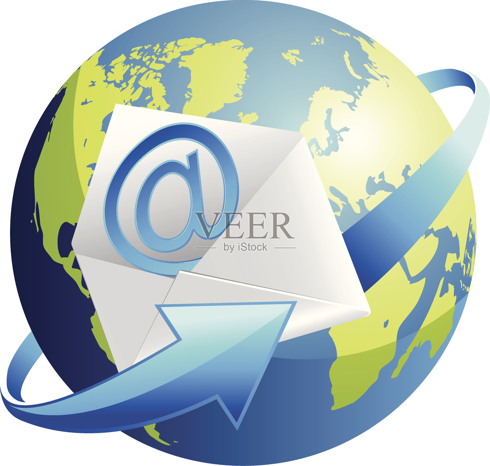 电子邮件的世界插画图片素材