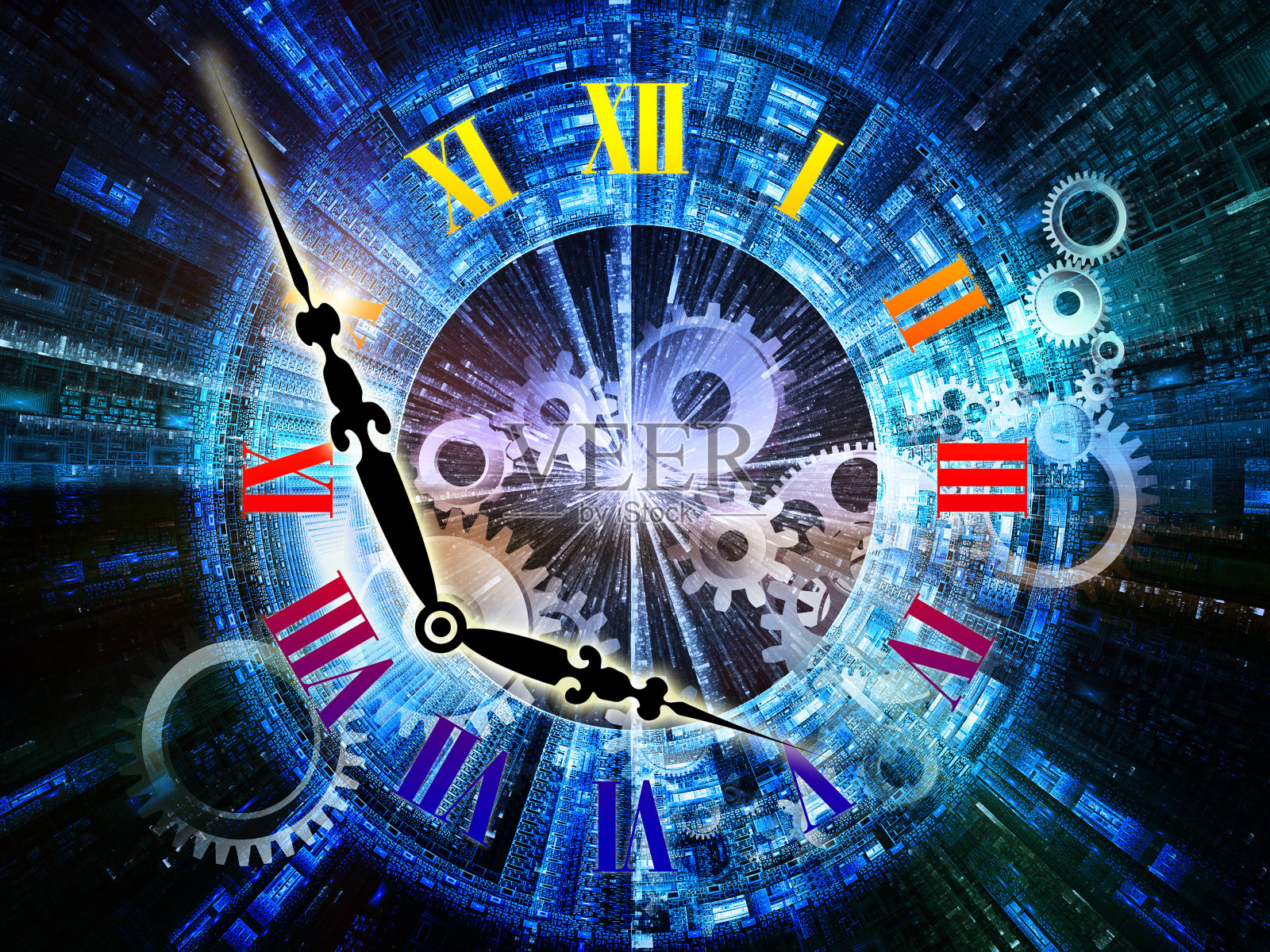 分形的时间插画图片素材