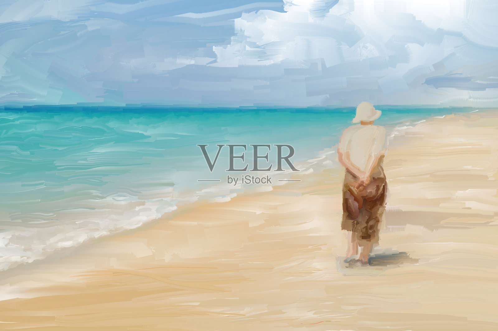 海滨生活插画图片素材