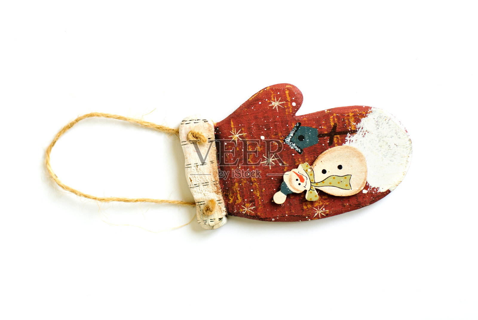 陶瓷圣诞手套隔离照片摄影图片