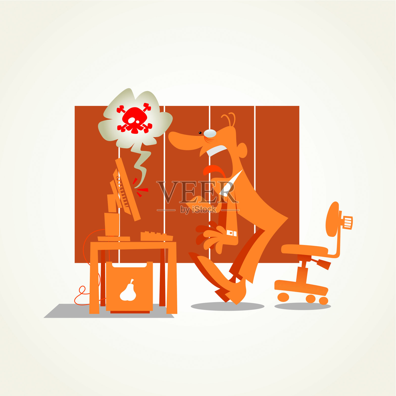 电脑坏了插画图片素材