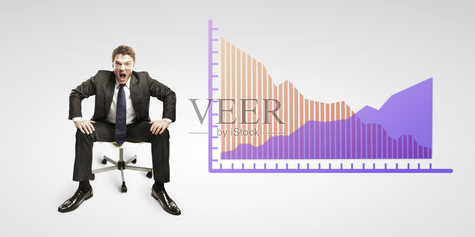 商人用图表显示起落照片摄影图片