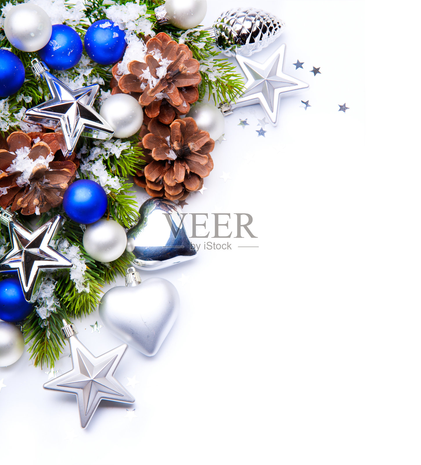 圣诞树装饰雪花架照片摄影图片