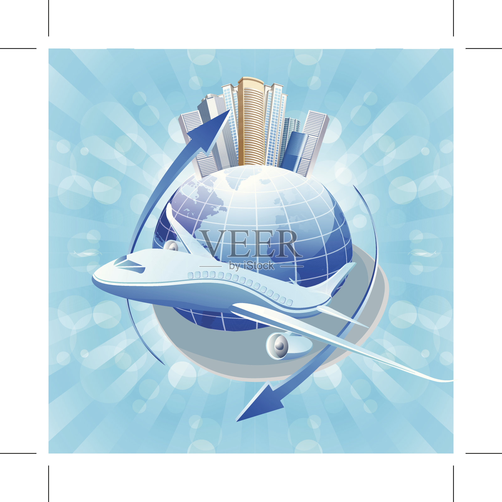 世界上飞机插画图片素材