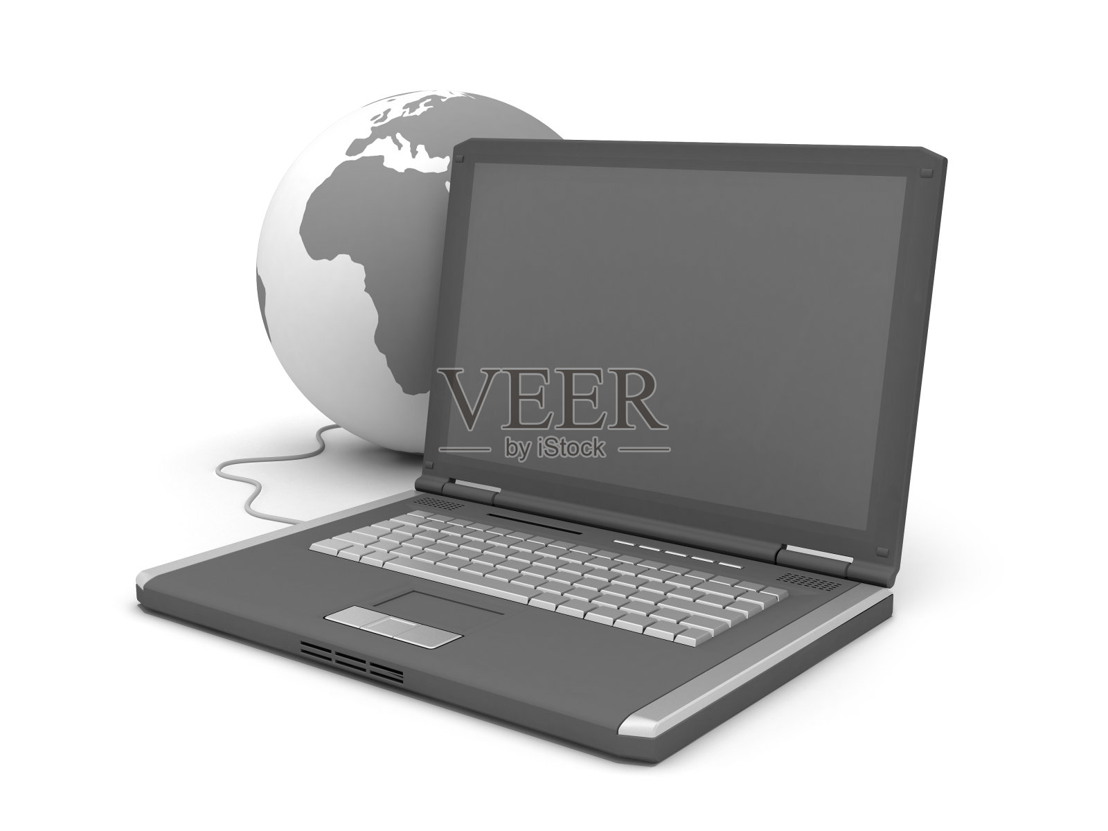 互联网-笔记本电脑和地球仪设计元素图片