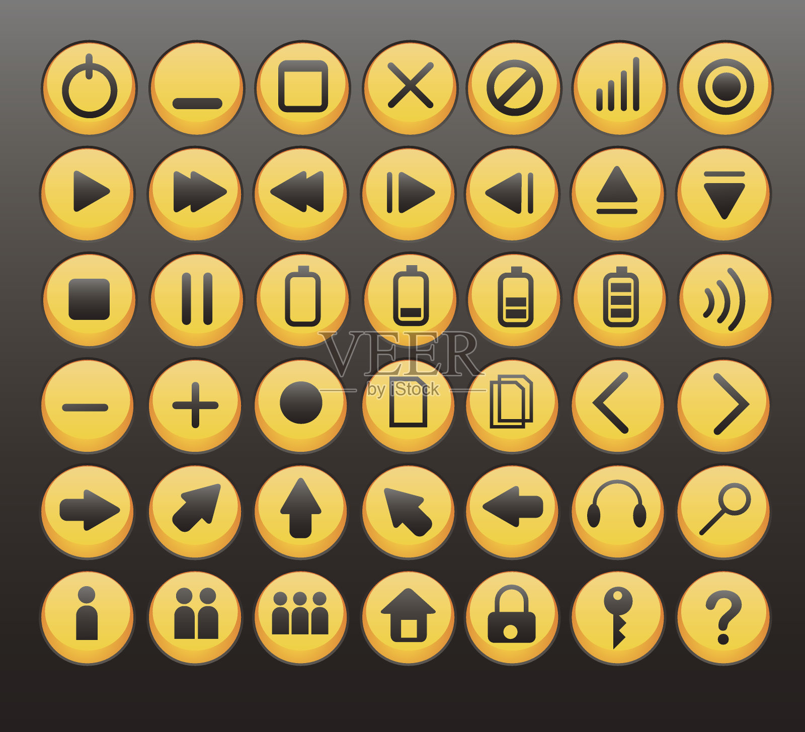 亮黄色图标集图标素材