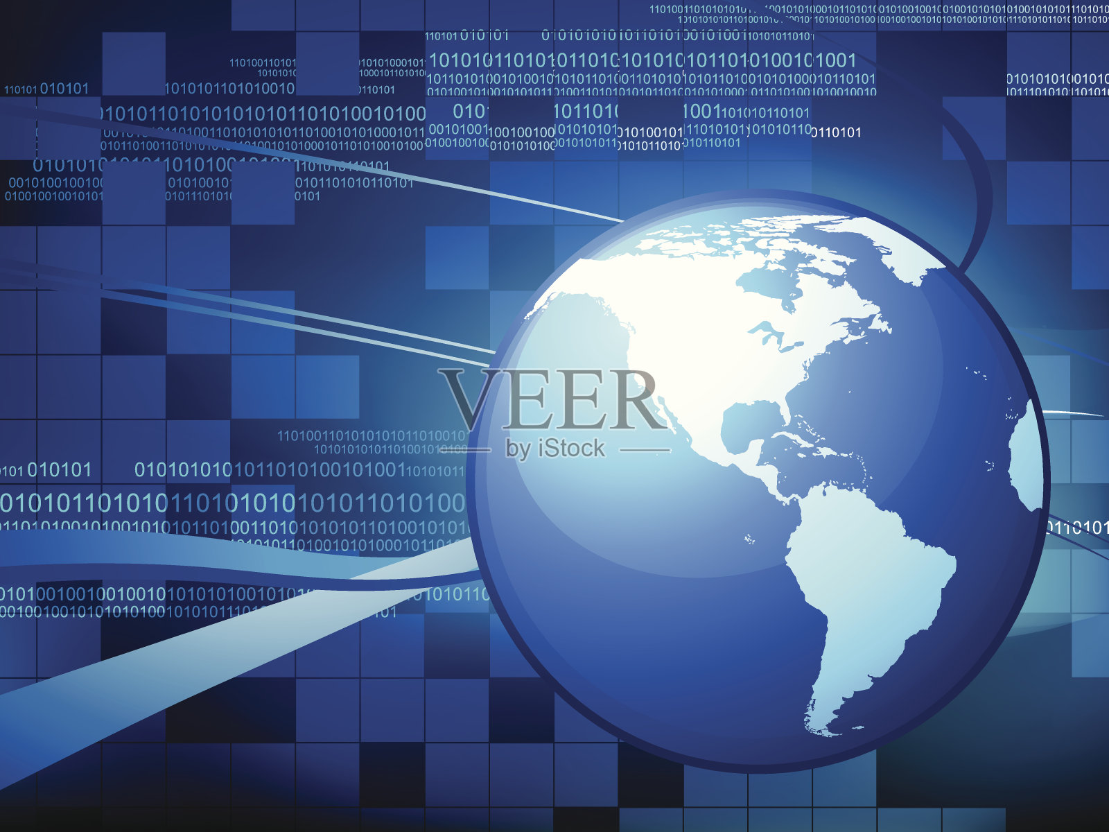 全球数字技术和通信背景插画图片素材