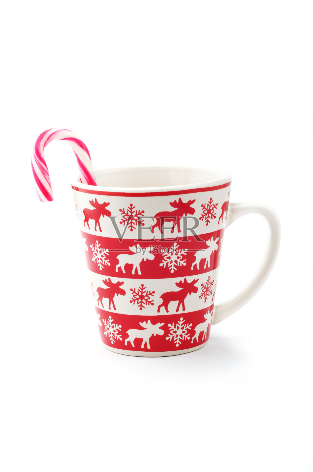 杯子里的拐杖糖照片摄影图片