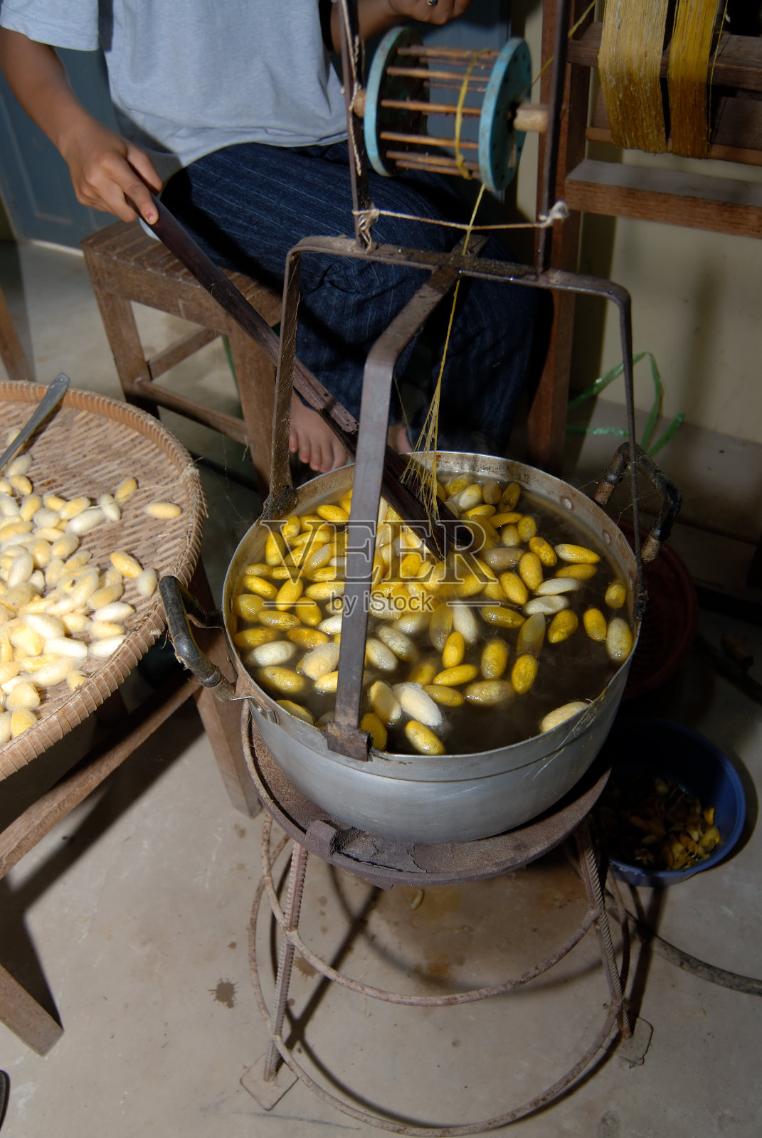 制造丝绸照片摄影图片