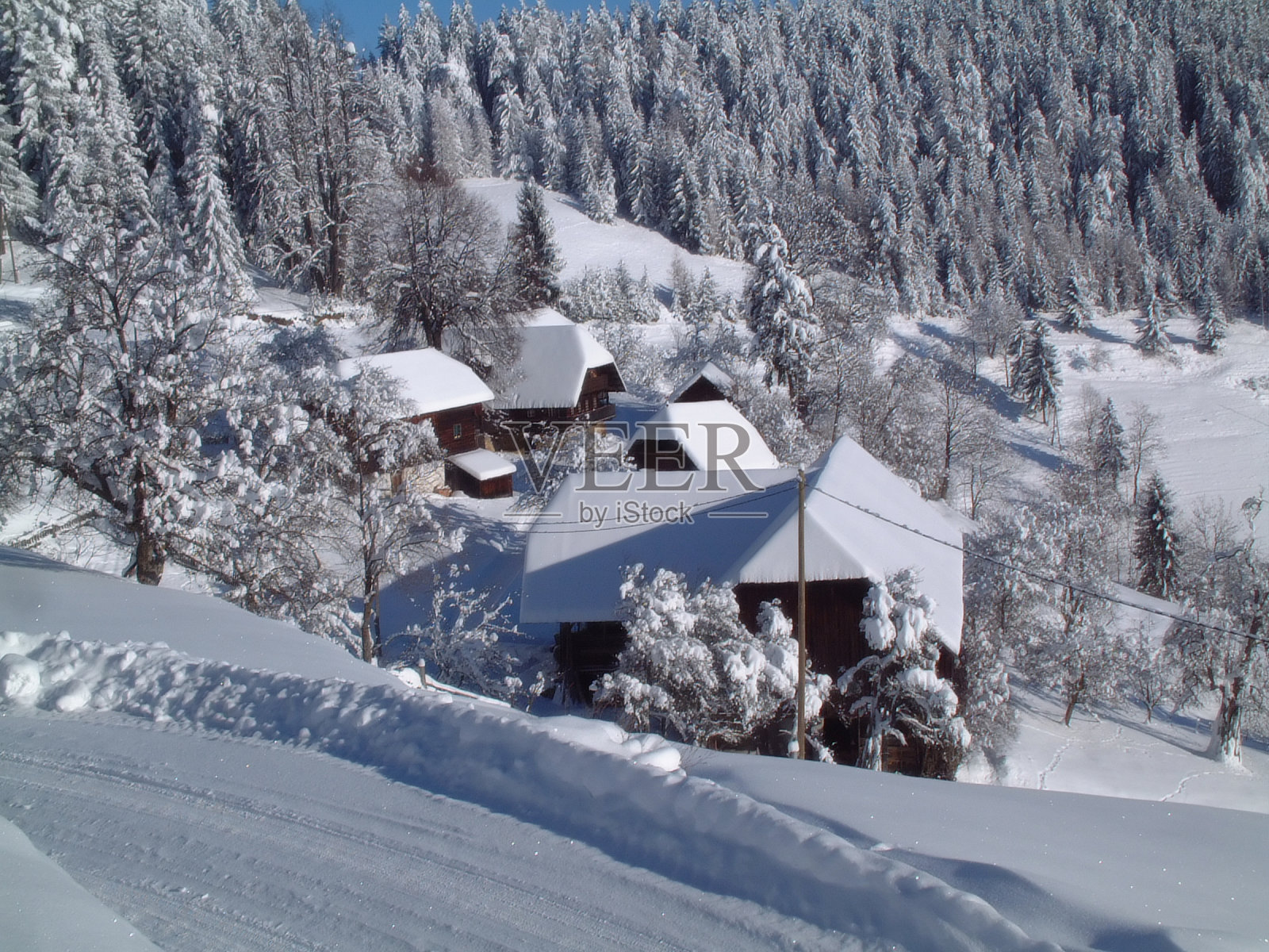 冬天在斯洛文尼亚照片摄影图片