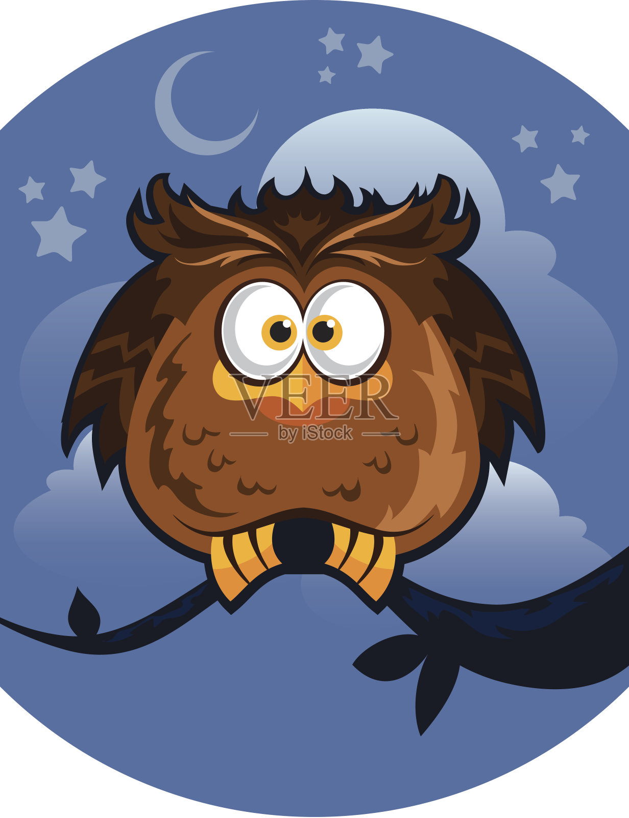 树枝上的猫头鹰设计元素图片